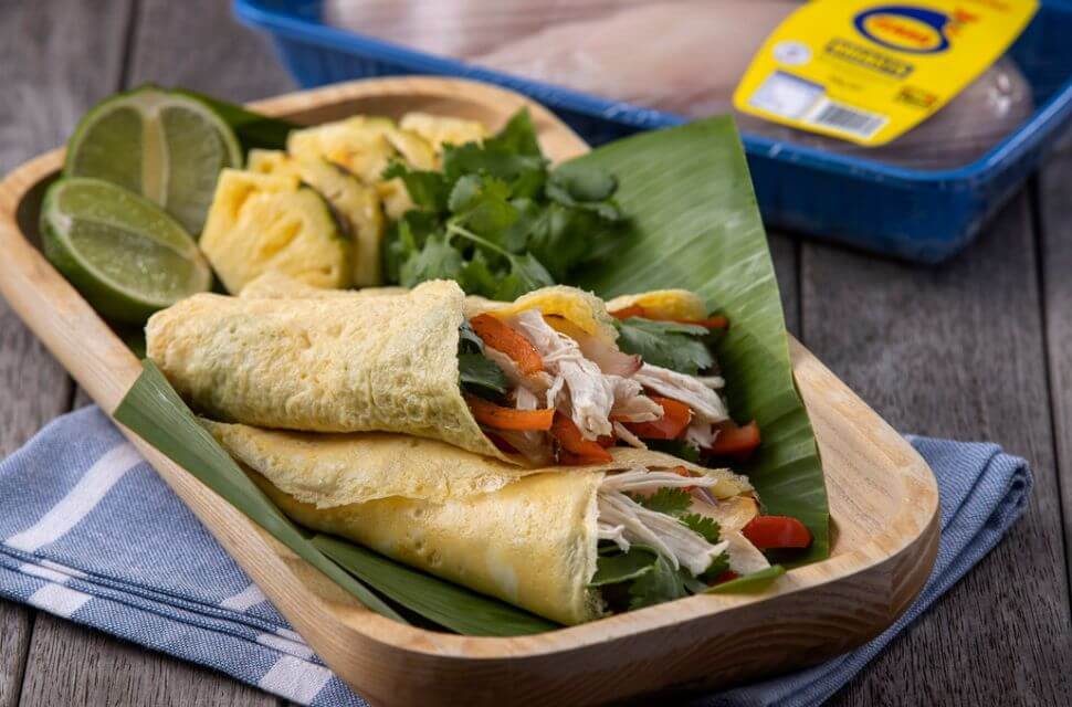 Chicken Rainbow Omelette Rolls